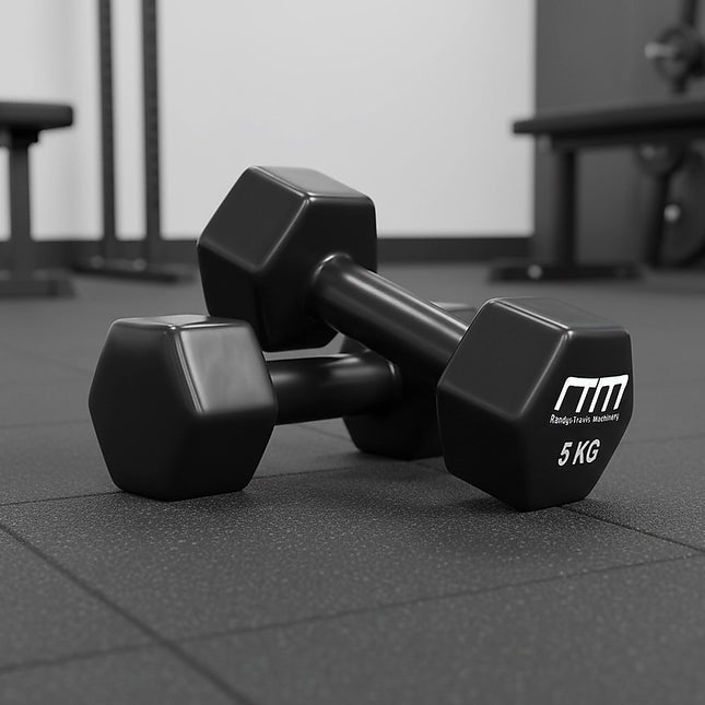 5kg Dumbbells Pair PVC Hand Weights Rubber Coated 2