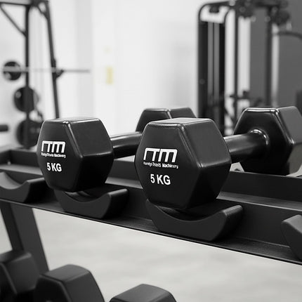 5kg Dumbbells Pair PVC Hand Weights Rubber Coated 7