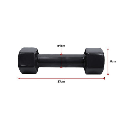 5kg Dumbbells Pair PVC Hand Weights Rubber Coated 10