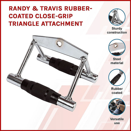 Rubber-Coated Close Grip Triangle Attachment for Lat Pulldown 3