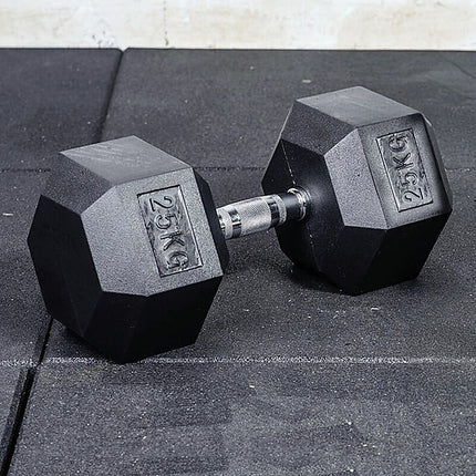 25KG Commercial Rubber Hex Dumbbell Gym Weight 2