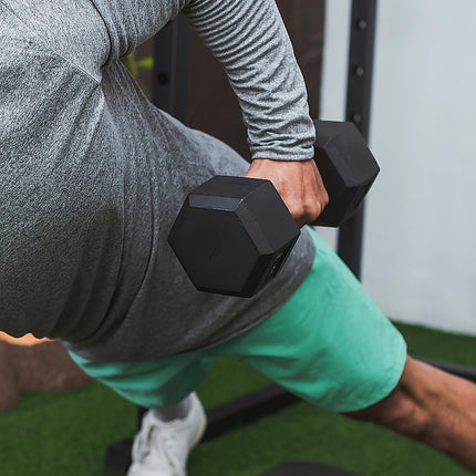 25KG Commercial Rubber Hex Dumbbell Gym Weight 4