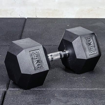 25KG Commercial Rubber Hex Dumbbell Gym Weight 7