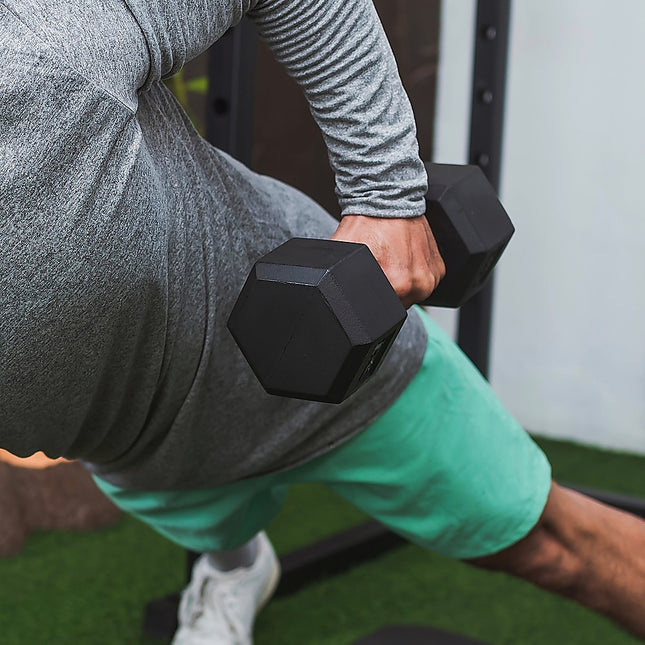 20KG Commercial Rubber Hex Dumbbell Gym Weight 2