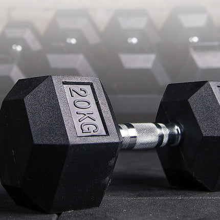 20KG Commercial Rubber Hex Dumbbell Gym Weight 5
