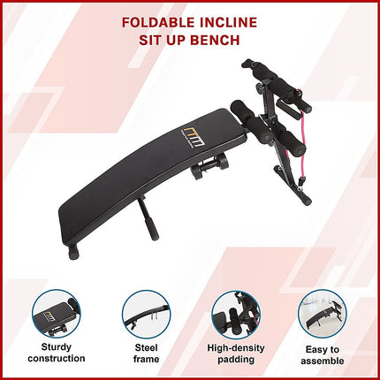 Foldable Incline Sit Up Bench for Home Gym Ab Workout Training 3