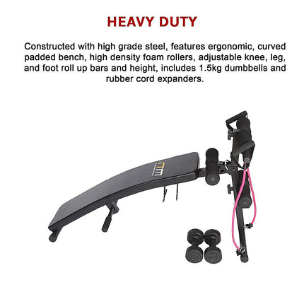 Foldable Incline Sit Up Bench for Home Gym Ab Workout Training 10