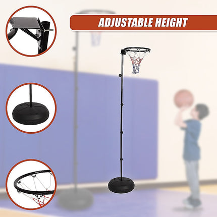 Netball Ring with Stand Portable Pole Height Adjustable 7