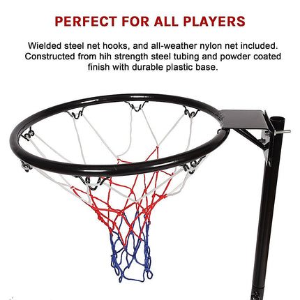 Netball Ring with Stand Portable Pole Height Adjustable 10