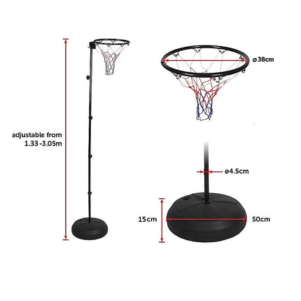 Netball Ring with Stand Portable Pole Height Adjustable 11