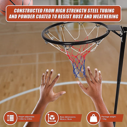 Netball Ring with Stand Portable Pole Height Adjustable 8