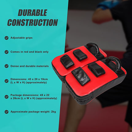 2 x Thai Boxing Punch Focus Pad Mitts Training Strike Shields Set 9