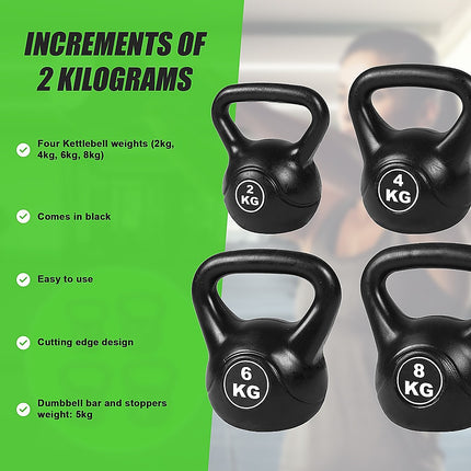 4pcs Exercise Kettle Bell Weight Set 20KG 9