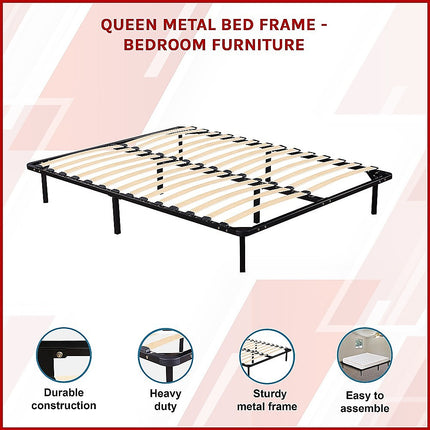 Queen Metal Bed Frame - Bedroom Furniture 3