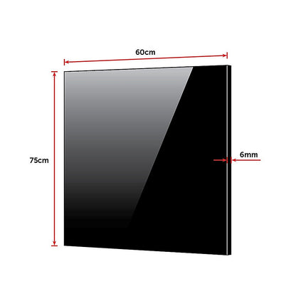 Toughened 60cm x 75cm Black Glass Kitchen Splashback 11