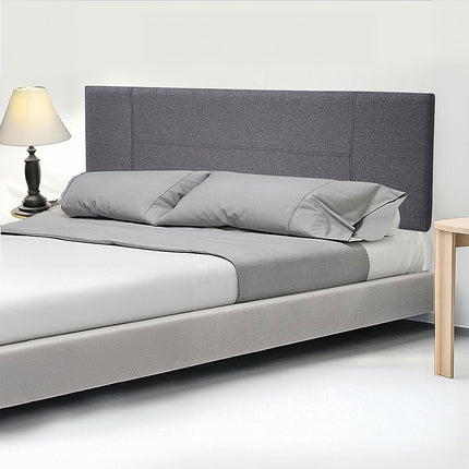 Linen Fabric King Bed Headboard Bedhead - Grey 6