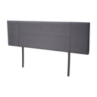 Linen Fabric King Bed Headboard Bedhead - Grey