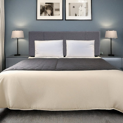 Linen Fabric Queen Bed Headboard Bedhead - Grey 2