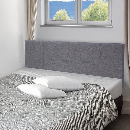 Linen Fabric Queen Bed Headboard Bedhead - Grey 6
