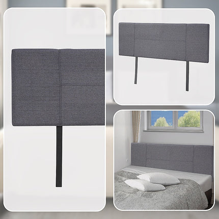 Linen Fabric Queen Bed Headboard Bedhead - Grey 7