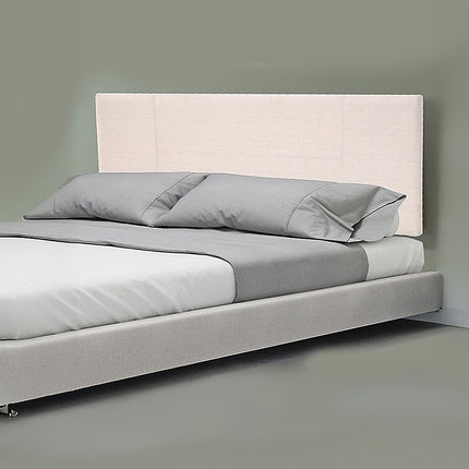 Linen Fabric Queen Bed Headboard Bedhead - Beige 6