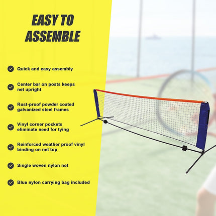 6 Meters Portable Foldable Mini Tennis Net & Post Set 10