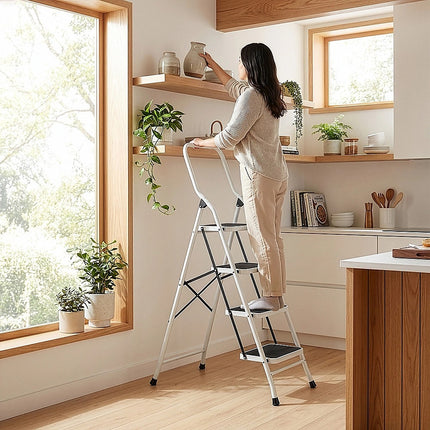 Foldable Non Slip 4 Step Steel Ladder 5