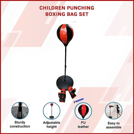 Kids Boxing Punching Bag Set – Children’s Training Gloves & Fitness Stand 3