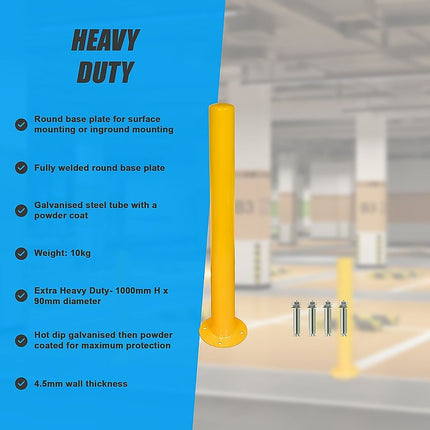 Yellow Heavy Duty Steel Bollard Post 8