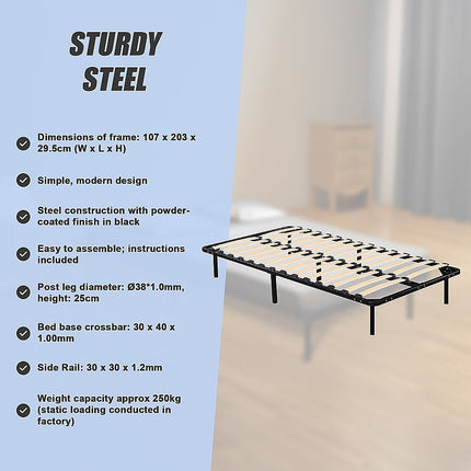 King Single Metal Bed Frame - Bedroom Furniture 10