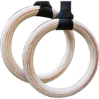 Birch Wood Gymnastic Rings with Adjustable Straps – Strength & Calisthenics Training