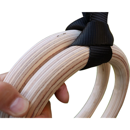 Birch Wood Gymnastic Rings with Adjustable Straps – Strength & Calisthenics Training 7