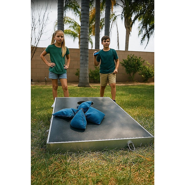 Bean Bag Toss Cornhole Game Set Aluminium Frame Portable Design