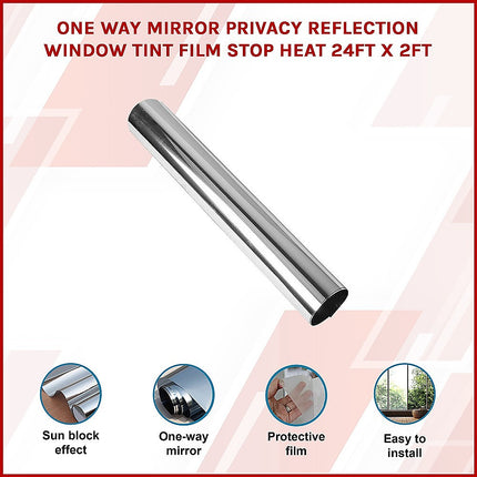 One Way Mirror Privacy Reflection Window Tint Film STOP HEAT 24Ft x 2Ft 3
