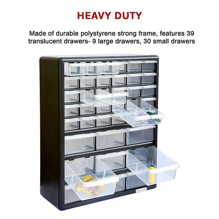 Storage Cabinet Drawers 39 Plastic Tool Box Containers Organiser Cupboard 7