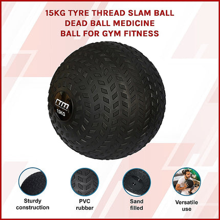 15kg Tyre Thread Slam Ball Dead Ball Medicine Ball for Gym Fitness 3
