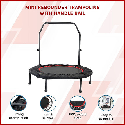 Mini Rebounder Trampoline with Adjustable Handle – Fitness Bounce Trainer 7
