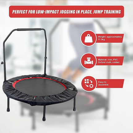 Mini Rebounder Trampoline with Adjustable Handle – Fitness Bounce Trainer 9