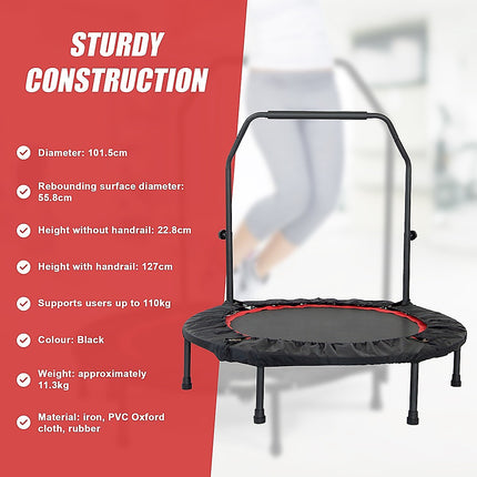 Mini Rebounder Trampoline with Adjustable Handle – Fitness Bounce Trainer 10