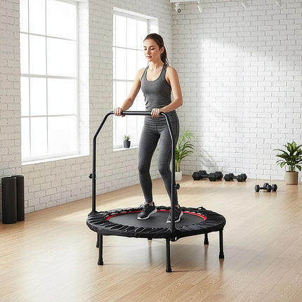 Mini Rebounder Trampoline with Adjustable Handle – Fitness Bounce Trainer 12
