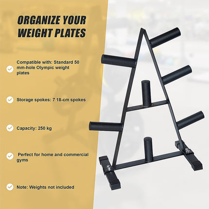 Olympic Weight Plate Storage Rack 250kg Capacity 8
