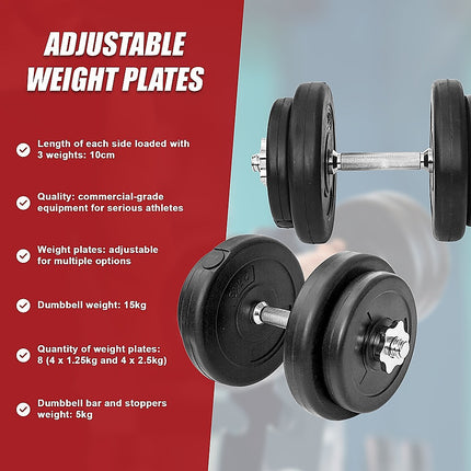 20KG Dumbbell Adjustable Weight Set 10