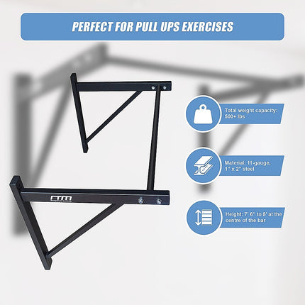 Wall Mounted Pull Up Bar – Heavy Duty Chin Up Station for Home Upper Body Training 9