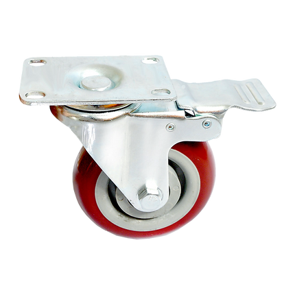 4 x 4" Heavy Duty PU Swivel Castor Wheels With Brake 7