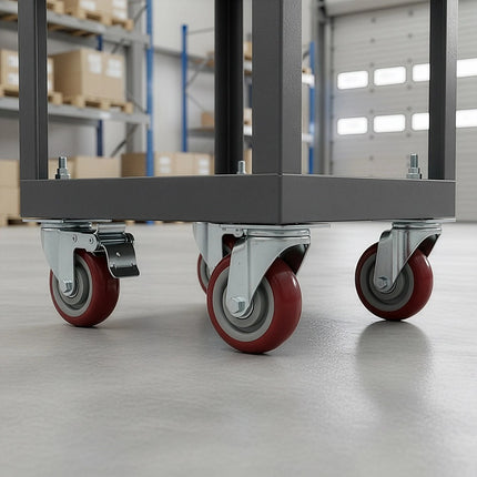 4 x 4" Heavy Duty PU Swivel Castor Wheels With Brake 8