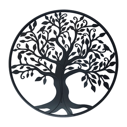 Black Tree of Life Wall Art Hanging Metal Iron Sculpture Garden 99cm 4
