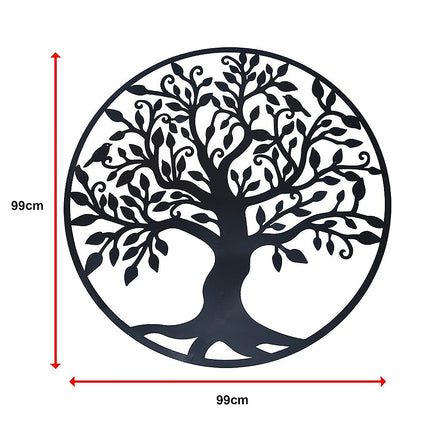 Black Tree of Life Wall Art Hanging Metal Iron Sculpture Garden 99cm 9