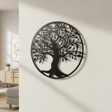 Black Tree of Life Wall Art Hanging Metal Iron Sculpture Garden 99cm 10