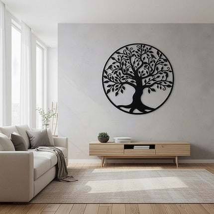 Black Tree of Life Wall Art Hanging Metal Iron Sculpture Garden 99cm 11