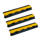 3pcs 2-Cable Rubber Electrical Wire Cover Heavy Duty Protector Dual Channel